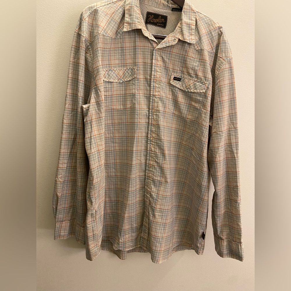 Howler Brothers Mesh Shirt with Plaid Accents XXL
